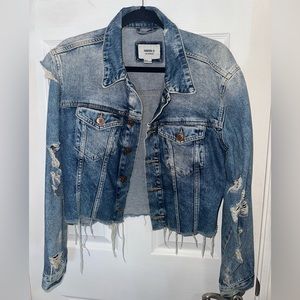 Forever 21 Distressed Cropped Jean Jacket